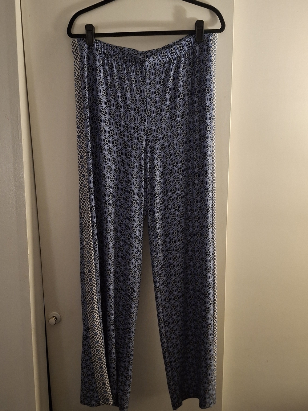 Chico's Blue Geometric Wide-Leg Women's Pants